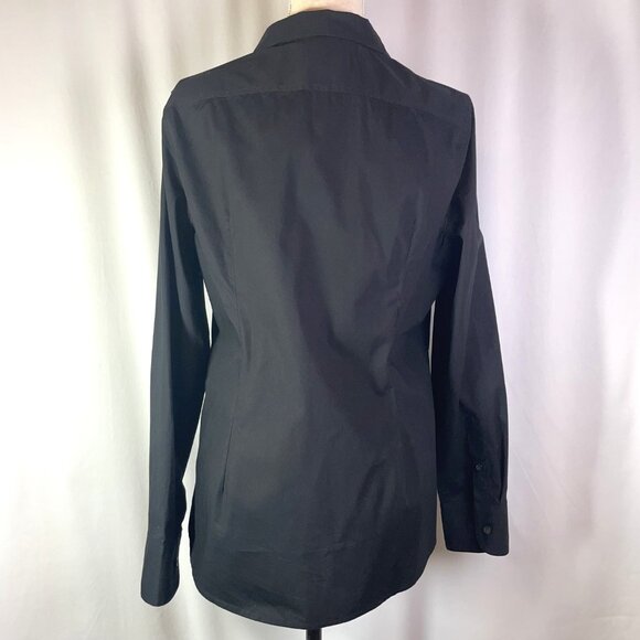 J Crew Slim Fit Black Cotton Stretch Button Down Shirt Long Sleeve Size 12 TALL - Picture 3 of 14